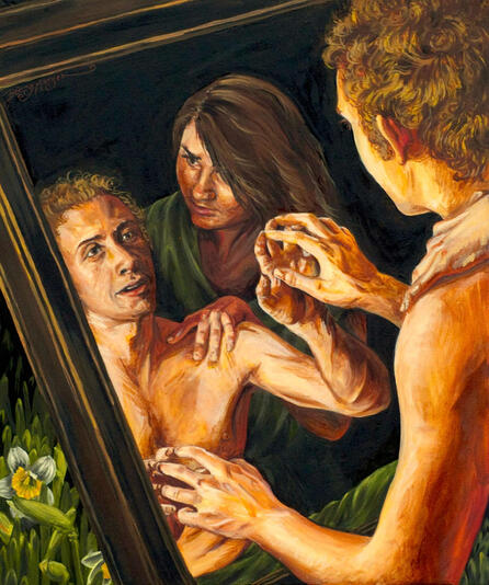 A picture of Narcissus and Echo in the Mirror